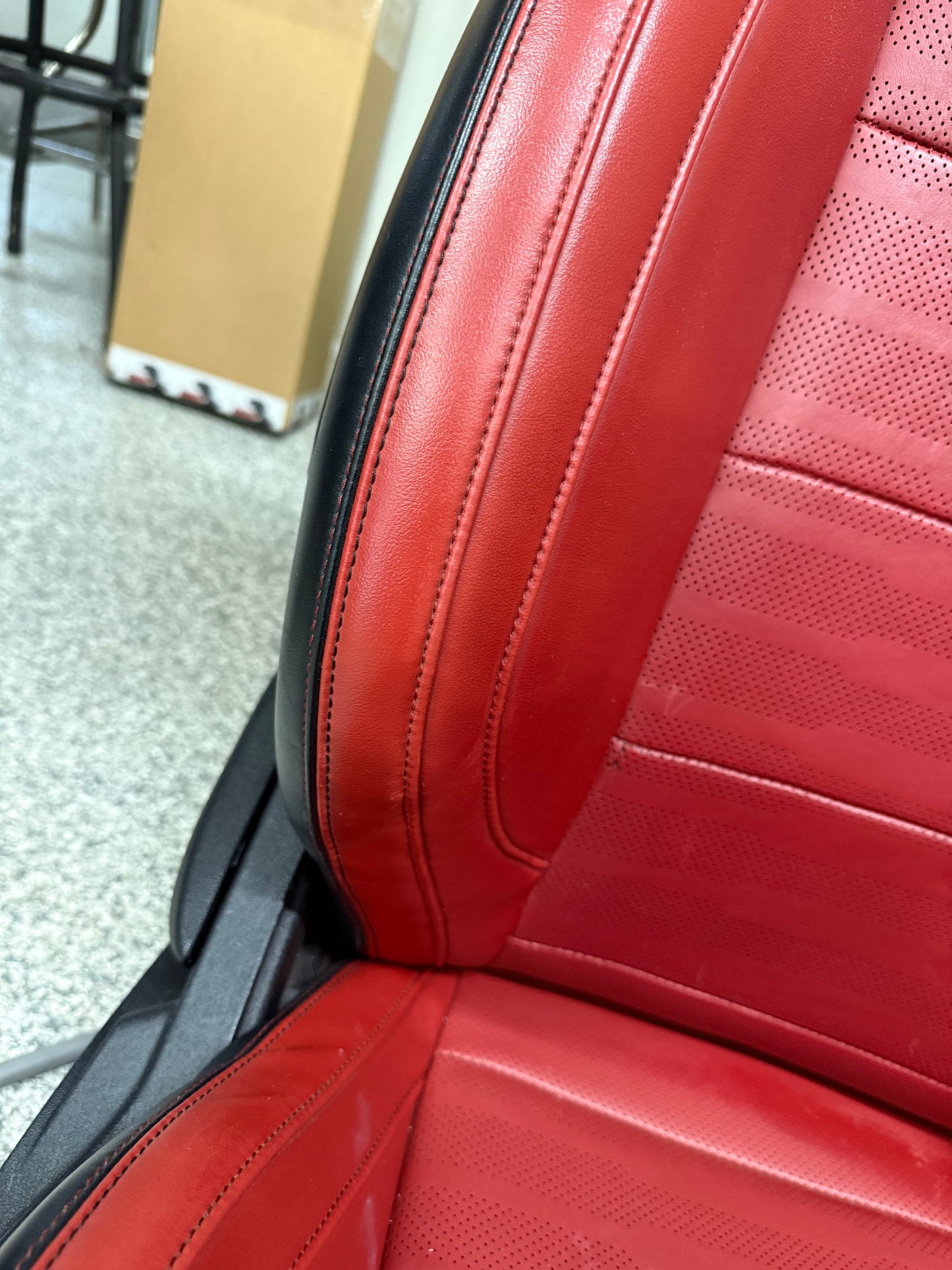 2015-2017 Ford Mustang GT Red/Black Leather Convertible Front & Rear Seats