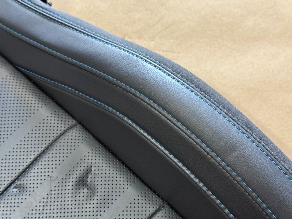2018-2023 Ford Mustang RH Passenger Side Front Lower Leather Seat Cover "Blue Stitch"