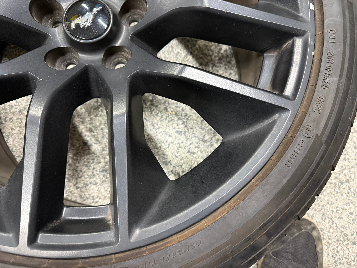 2015-2023 Ford Mustang GT Black Wheel Rim 20x9" General G Max 275/35/20