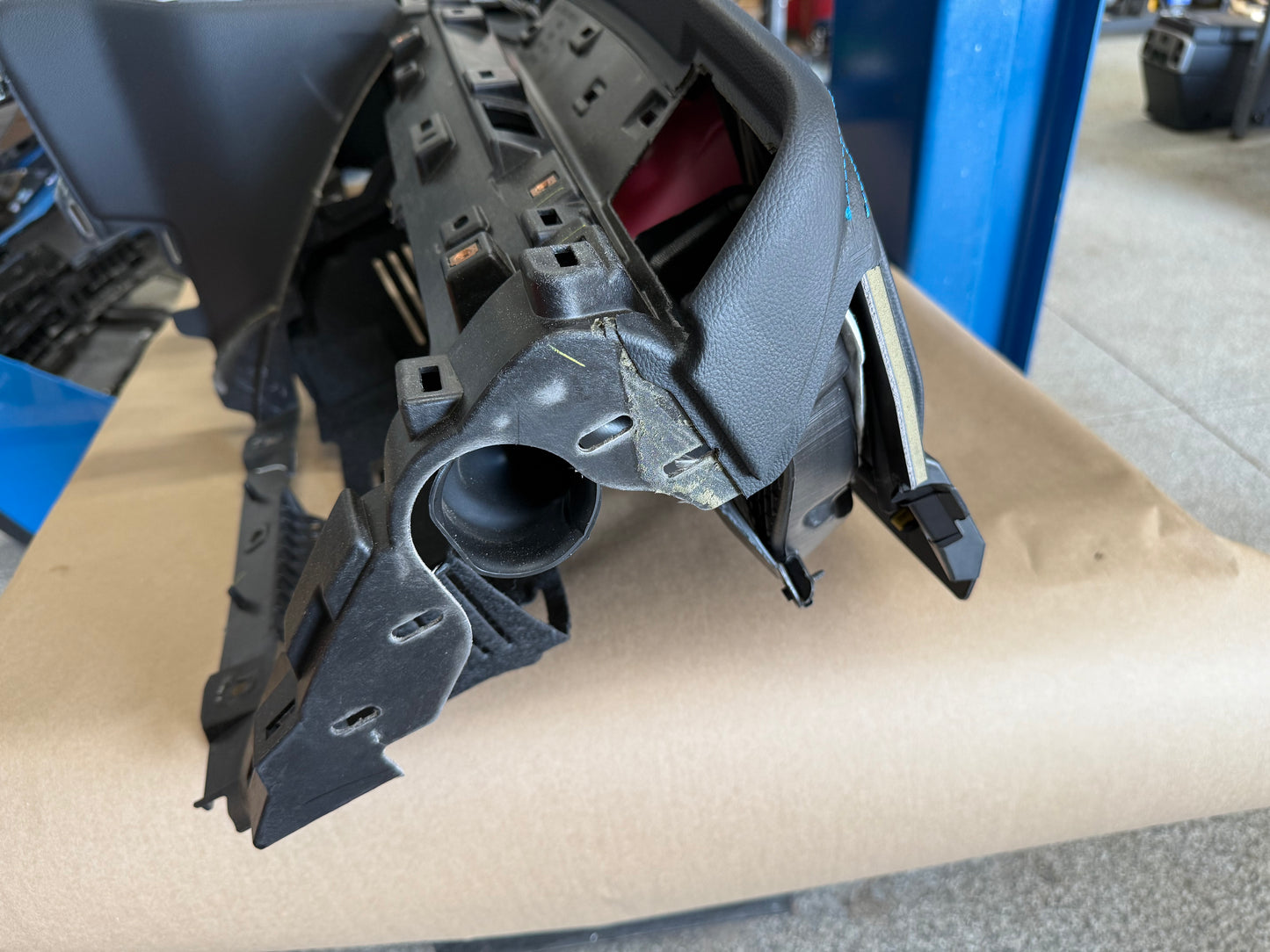 2018-2023 Ford Mustang GT 5.0 Leather Dash Pad Frame "Blue Stitch"