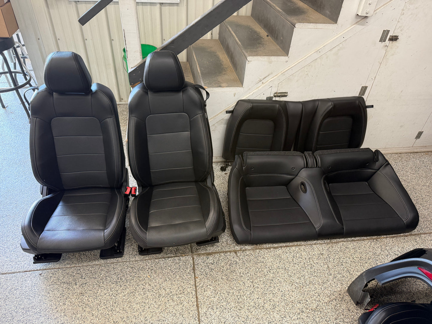 2018-2023 Ford Mustang GT Black Leather Coupe Front & Rear Seats