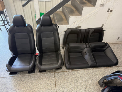 2018-2023 Ford Mustang GT Black Leather Coupe Front & Rear Seats