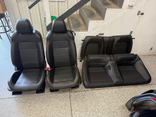 2018-2023 Ford Mustang GT Black Leather Coupe Front & Rear Seats