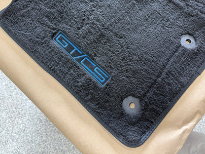 2024-2026 Ford Mustang GT/CS Front Floor Mats Carpet "Blue Stitch"