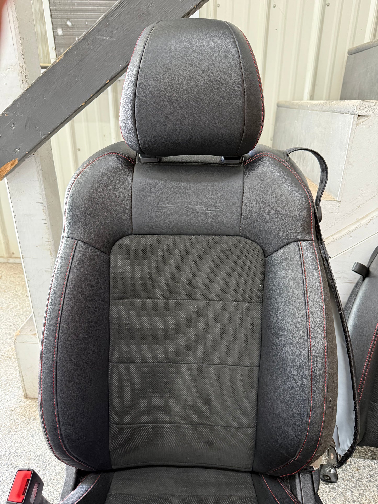2018-2023 Ford Mustang GT California Special Front Rear Seats Black Red Stitch