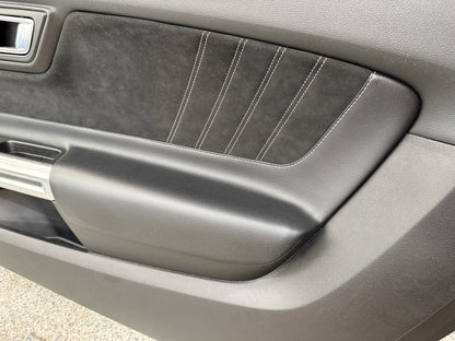 2018-2023 Ford Mustang LH RH Premium Leather/Suede Insert Door Panels Pair