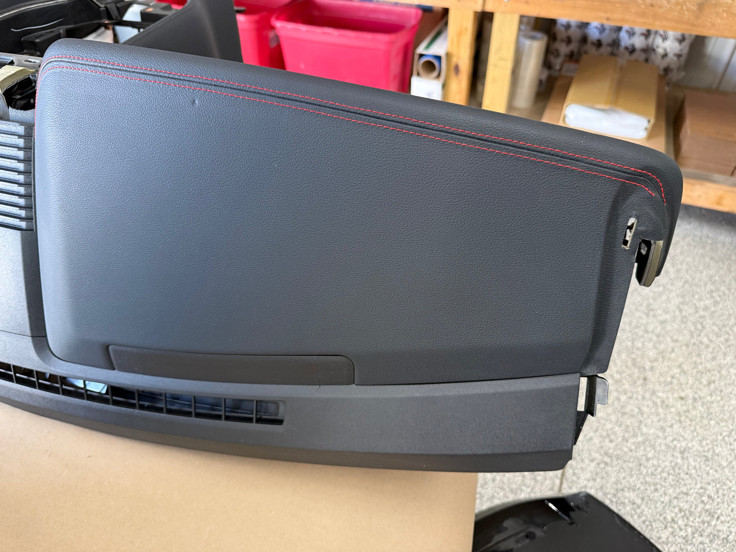 2018-2023 Ford Mustang GT 5.0 Leather Dash Pad Frame "Red Stitch"