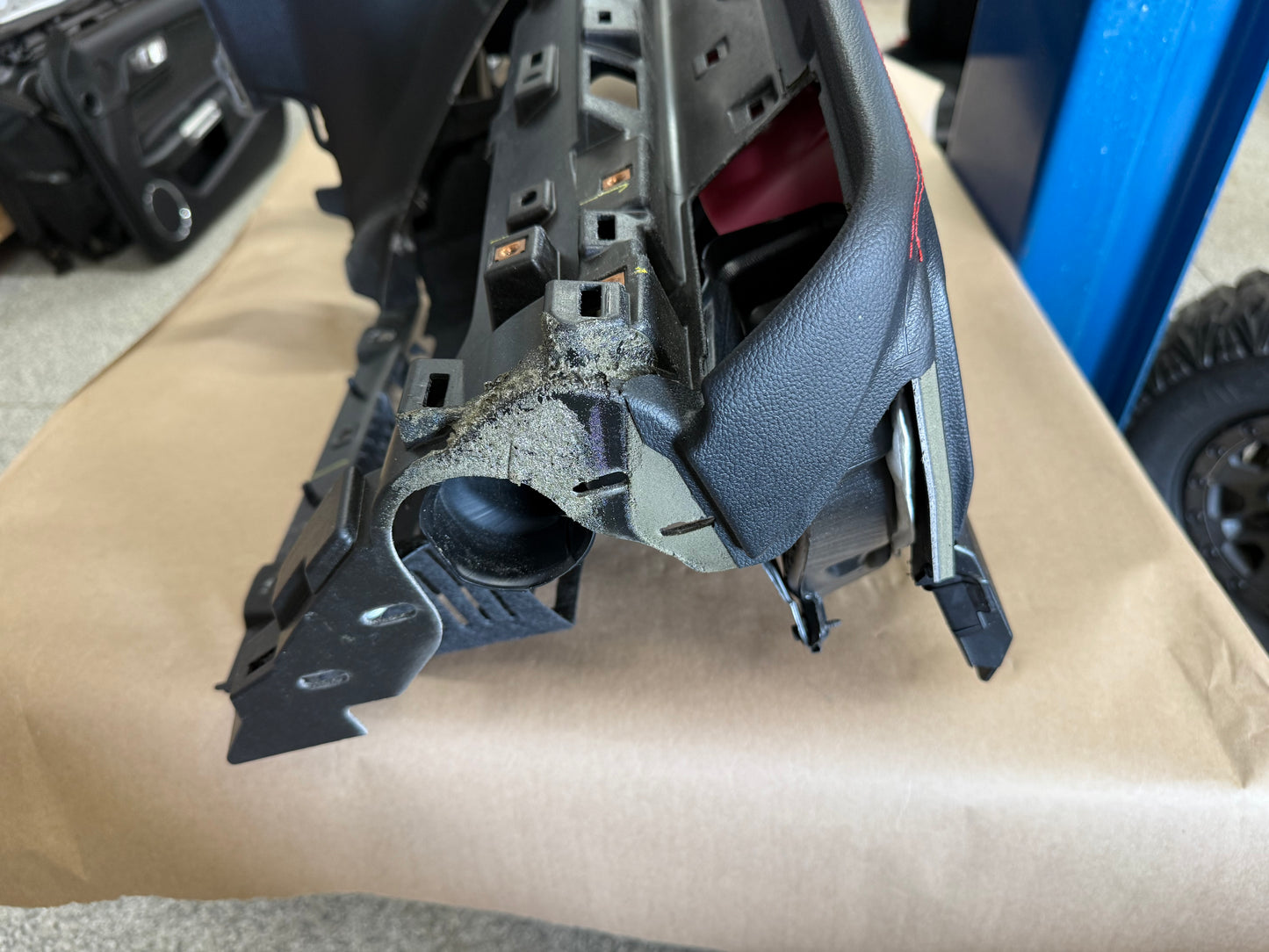 2018-2023 Ford Mustang GT 5.0 Leather Dash Pad Frame "Red Stitch"