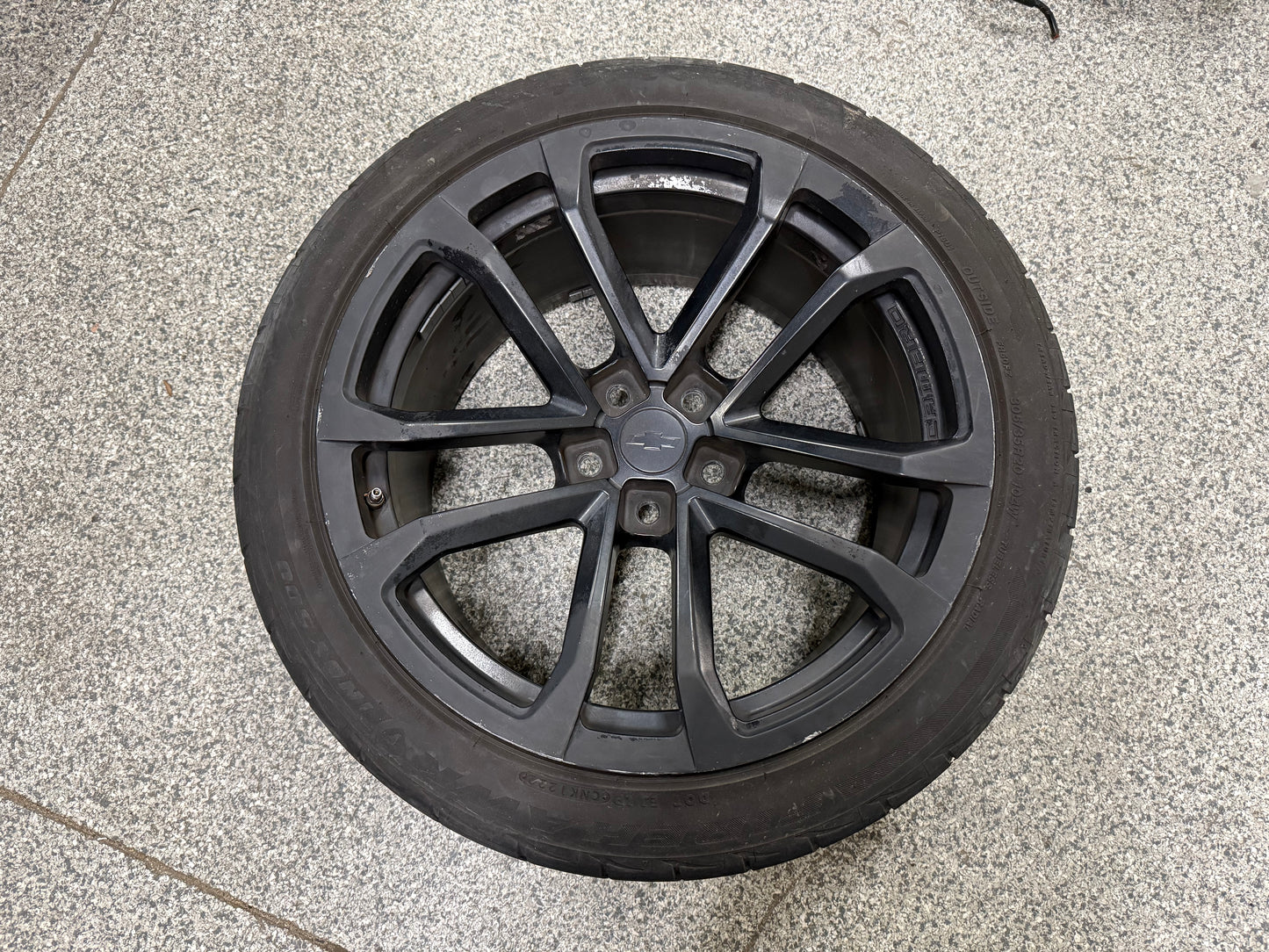 2012-2015 Chevrolet Camaro ZL1 20x11" Black Wheel Rim Tire Firestone 305/35/20