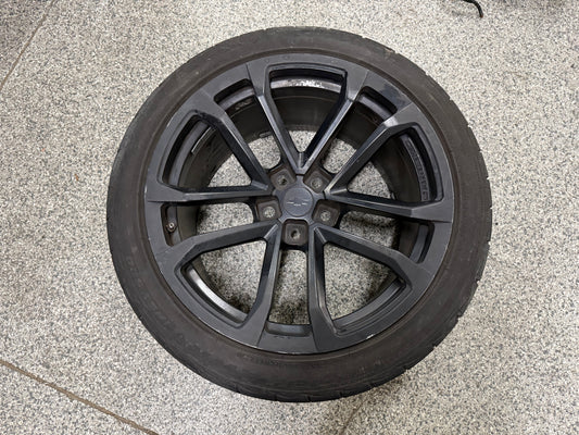 2012-2015 Chevrolet Camaro ZL1 20x11" Black Wheel Rim Tire Firestone 305/35/20