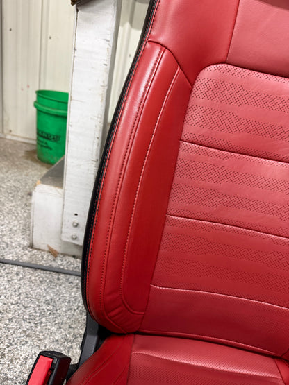 2015-2017 Ford Mustang GT Red/Black Leather Convertible Front & Rear Seats