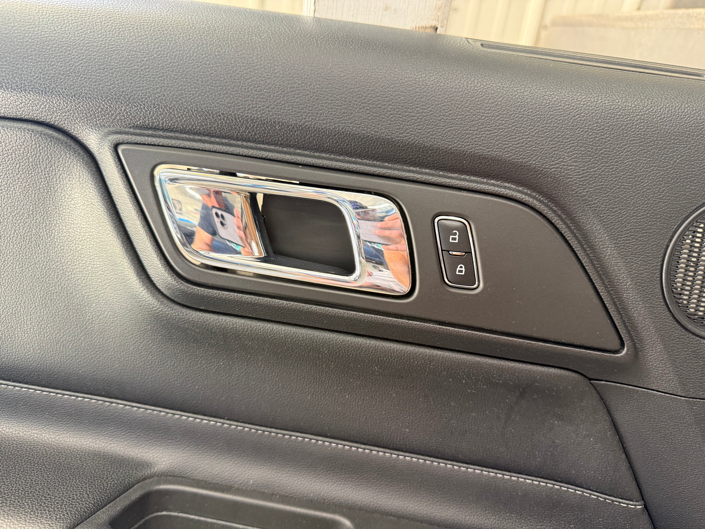 2015-2017 Ford Mustang GT V6 EcoBoost LH RH Leather Insert Door Panels Pair