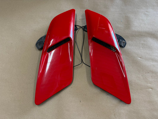 2015-2017 Ford Mustang GT Hood Insert Vents RH LH Pair "Race Red"