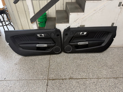 2018-2023 Mustang GT V6 EcoBoost LH RH Premium Leather Insert Door Panels Pair