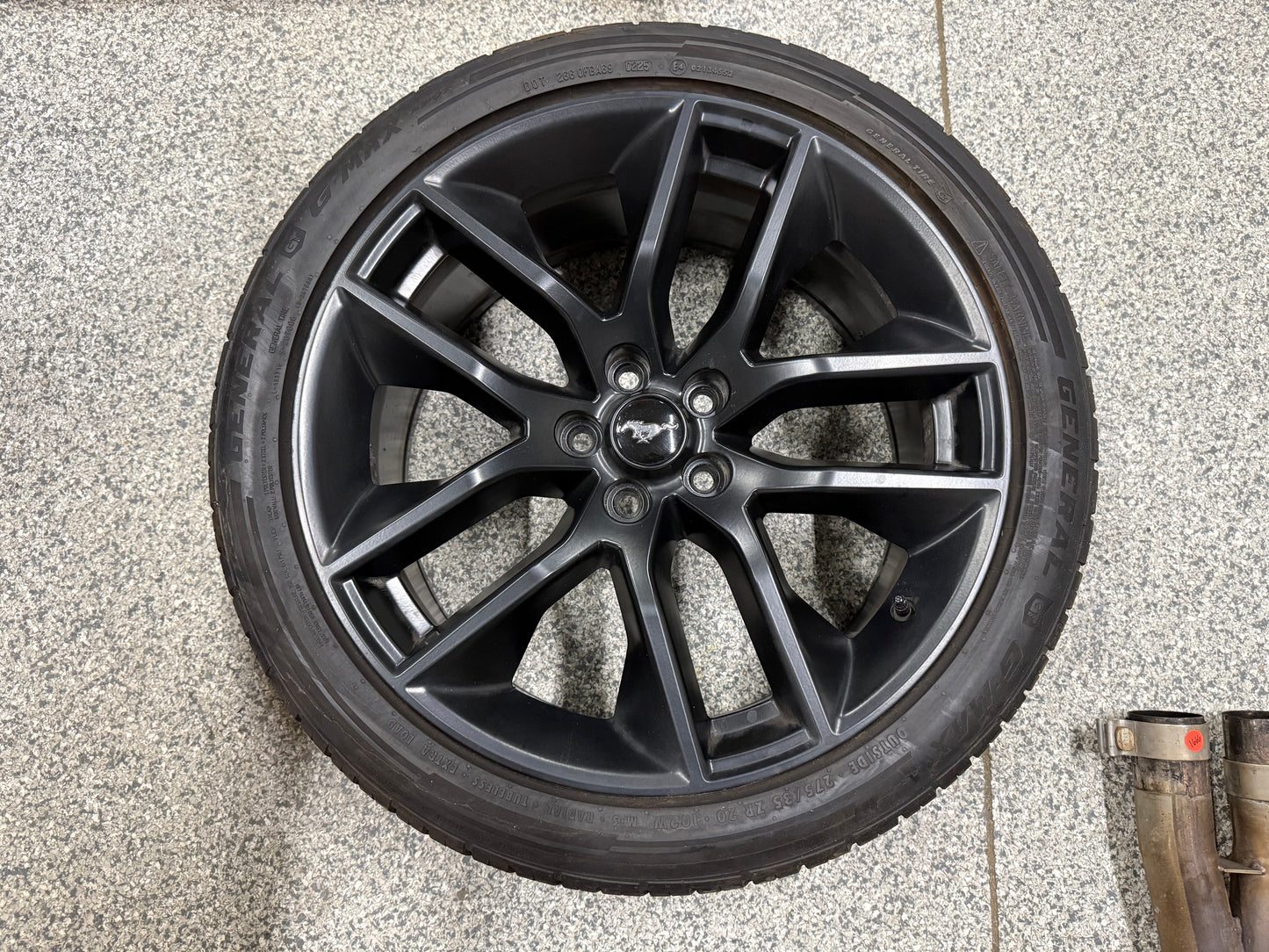 2015-2023 Ford Mustang GT Black Wheel Rim 20x9" General G Max 275/35/20