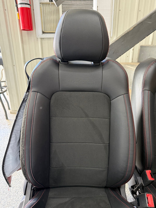 2018-2023 Ford Mustang GT California Special Front Rear Seats Black Red Stitch