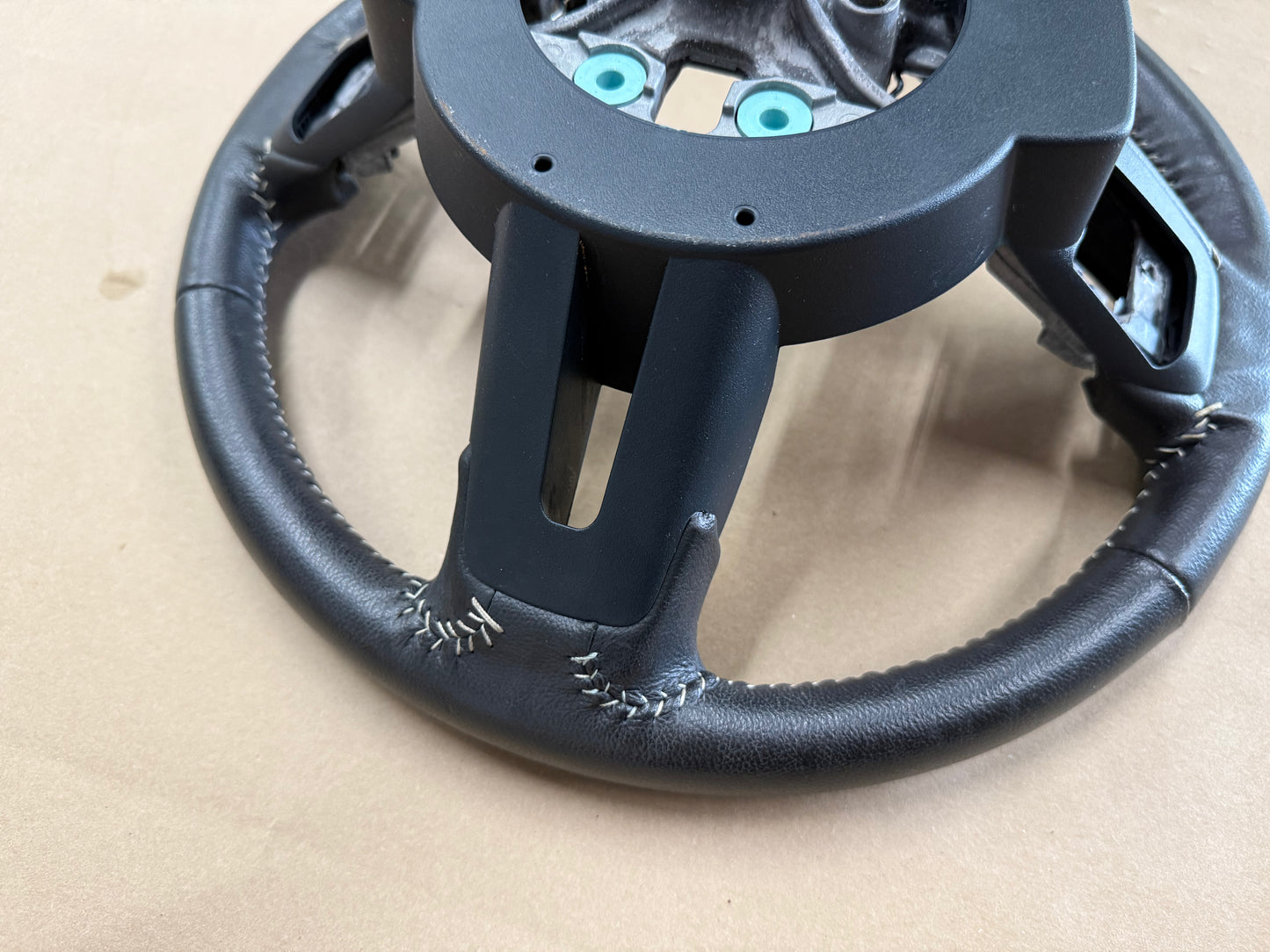 2015 Ford Mustang 50th Anniversary Bare Leather Steering Wheel Black "Auto"