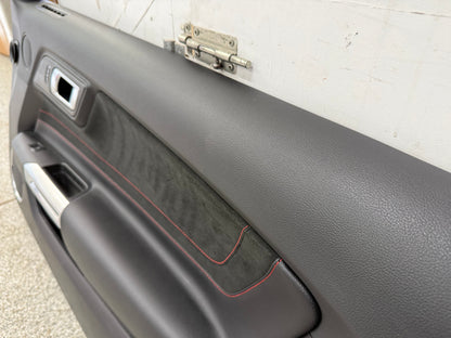 2018-2023 Ford Mustang GT RH Passenger Side Leather/Suede Door Panel Red Stitch