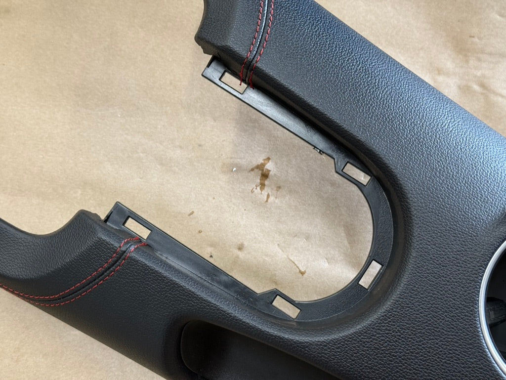 2018-2023 Mustang GT Center Console Top Interior Trim Pieces Leather Red Stitch