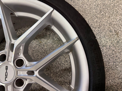 2015-2026 Mustang Niche Prodigy 5 20x9" Silver Wheel/Tire 275/30/20 Continental