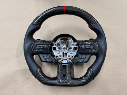 2018-2023 Ford Mustang GT Leather/Carbon Fiber Steering Wheel "Automatic"