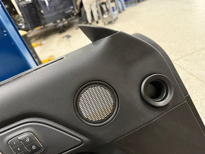 2018-2023 Ford Mustang GT LH Driver Leather Insert Door Panel Grey Stitching