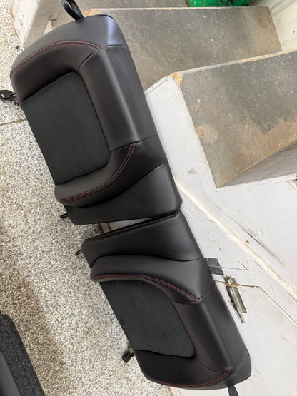 2018-2023 Ford Mustang GT/CS Black Leather/Suede Coupe Rear Seats