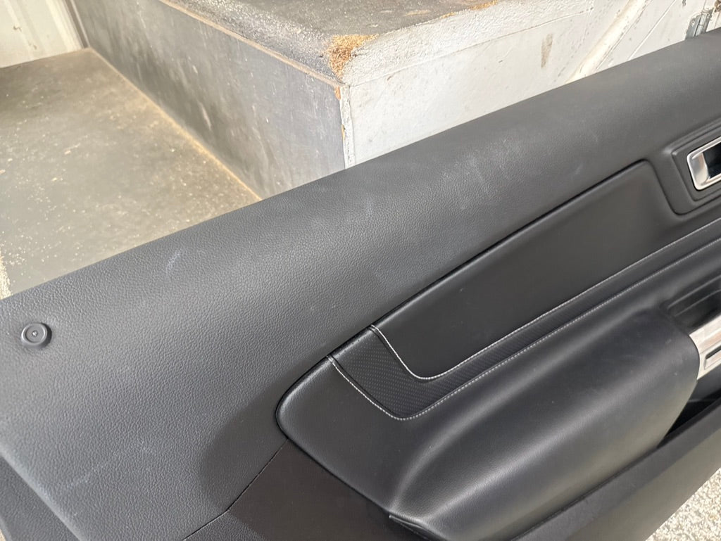 2018-2023 Mustang GT V6 EcoBoost LH RH Premium Leather Insert Door Panels Pair