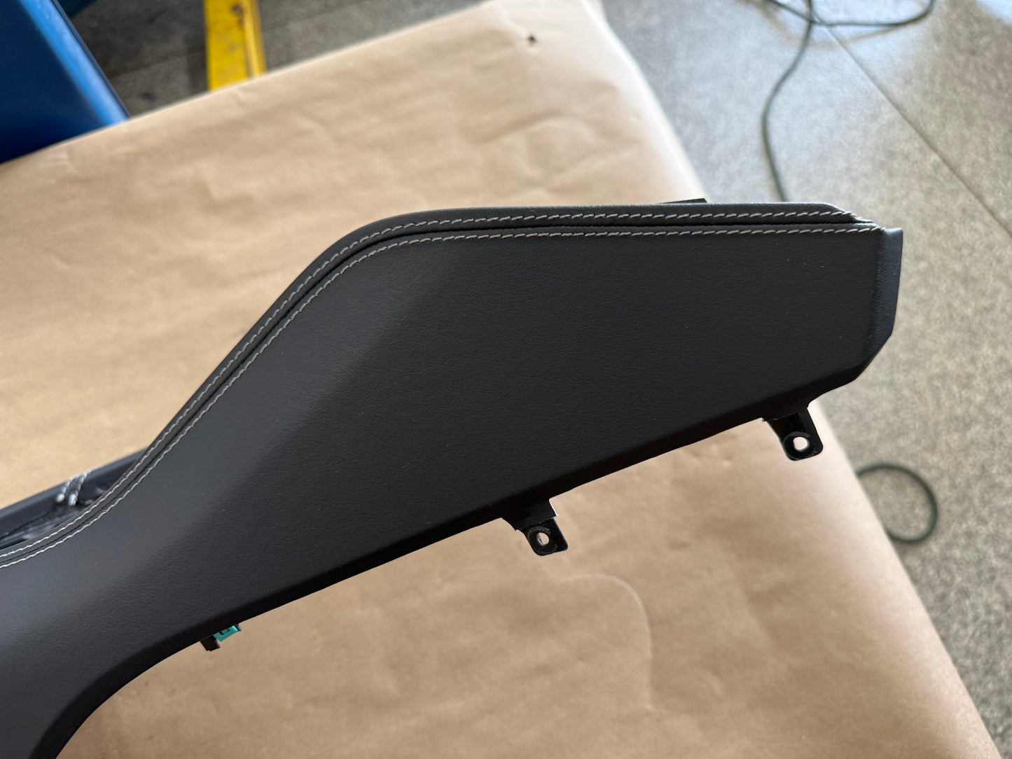 2024-2026 Ford Mustang Center Console Top Leather Wrapped Plastic Knee Pads