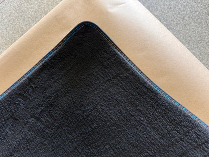 2015-2023 Ford Mustang Black Front Floor Mats Carpet "Blue Stitch"