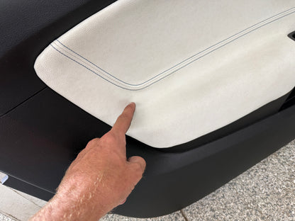 2018-2023 Mustang GT V6 EcoBoost LH RH White Leather Insert Door Panels Pair
