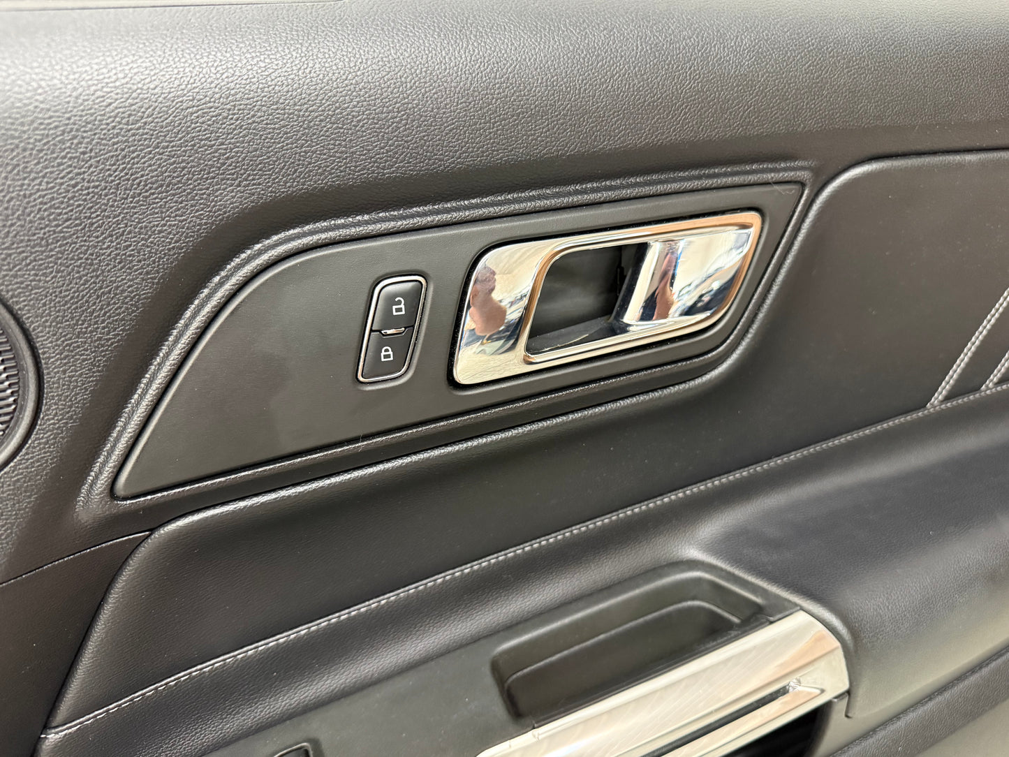 2015-2017 Ford Mustang GT V6 EcoBoost LH RH Leather Insert Door Panels Pair