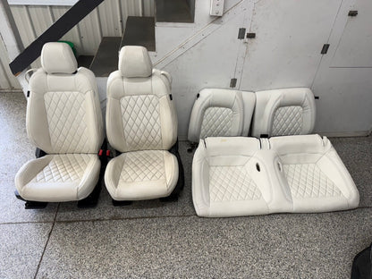 2018-2023 Ford Mustang GT White Aftermarket Leather Coupe Front Rear Power Seats