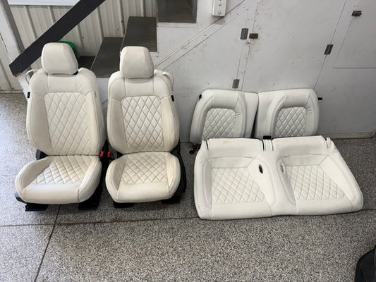 2018-2023 Ford Mustang GT White Aftermarket Leather Coupe Front Rear Power Seats