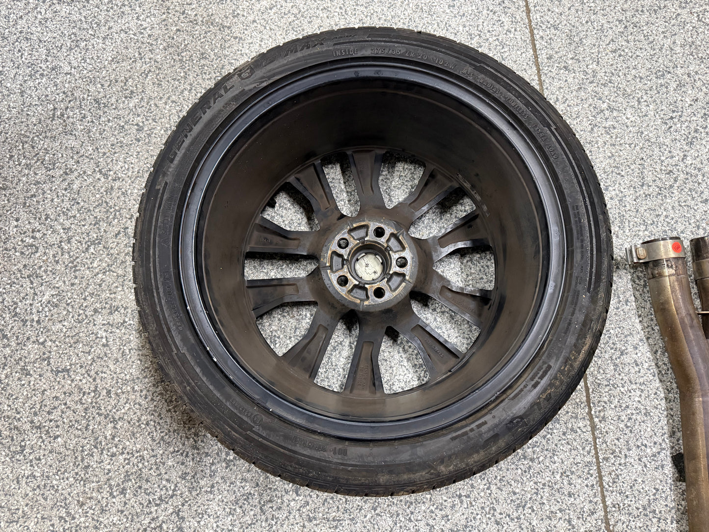 2015-2023 Ford Mustang GT Black Wheel Rim 20x9" General G Max 275/35/20