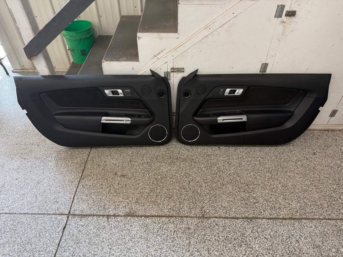 2018-2023 Ford Mustang LH RH California Special Door Panels Pair Red Stitch