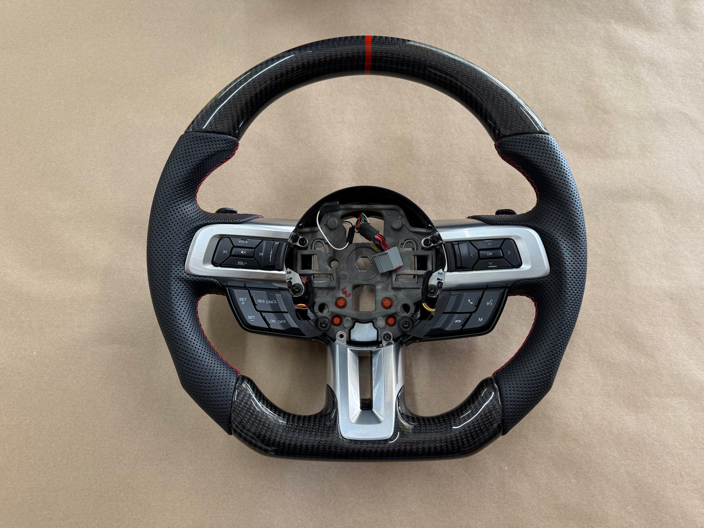2018-2023 Ford Mustang GT Leather/Carbon Fiber Steering Wheel "Automatic"