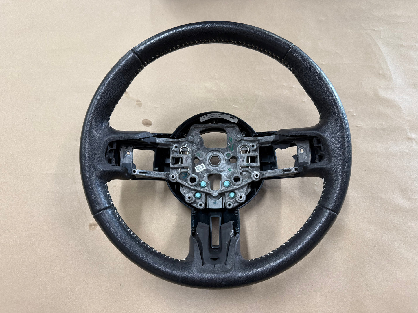 2015 Ford Mustang 50th Anniversary Bare Leather Steering Wheel Black "Auto"