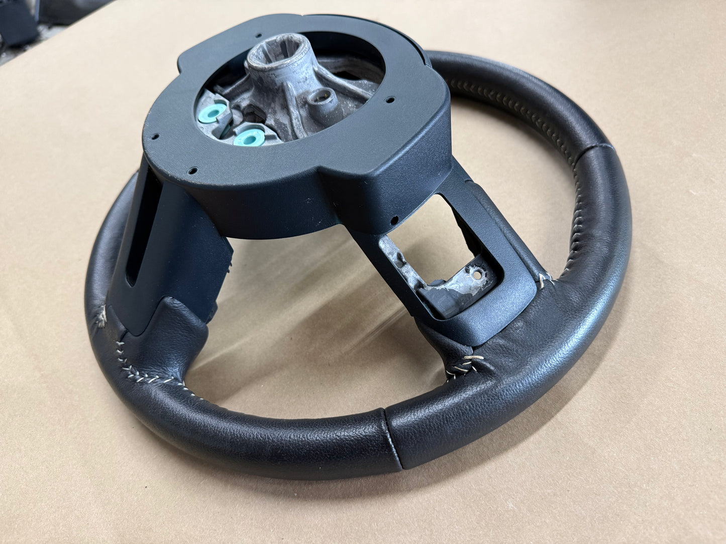 2015 Ford Mustang 50th Anniversary Bare Leather Steering Wheel Black "Auto"
