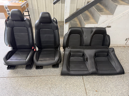 2018-2023 Ford Mustang GT Black Leather Front Rear Power Seats Heat Cooled Vert
