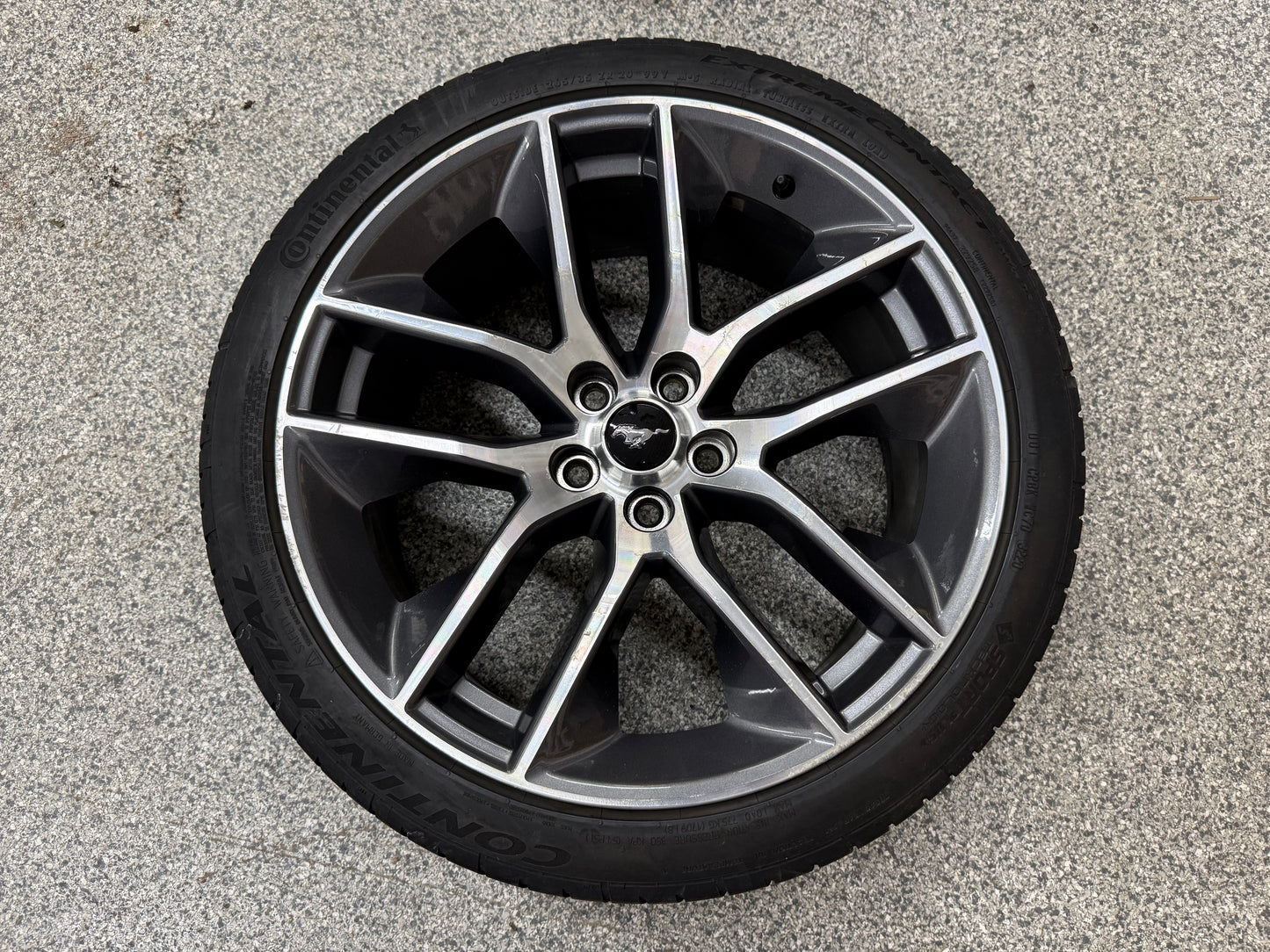 2015-2023 Ford Mustang GT Wheel Rim 20x9" Continental Extreme Contact 265/35/20