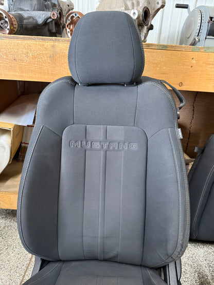 2018-2023 Ford Mustang GT Black Cloth Seats Coupe Front Rear Power Seats