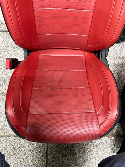 2015-2017 Ford Mustang GT Red/Black Leather Convertible Front & Rear Seats
