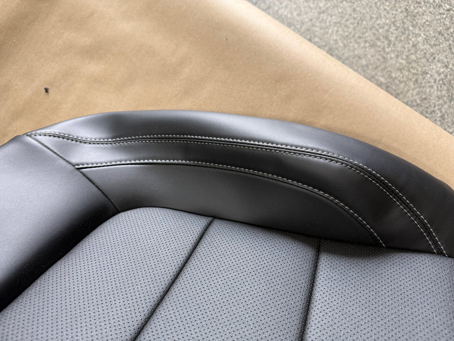 2018-2023 Ford Mustang GT Black Leather Coupe Rear Seat Covers