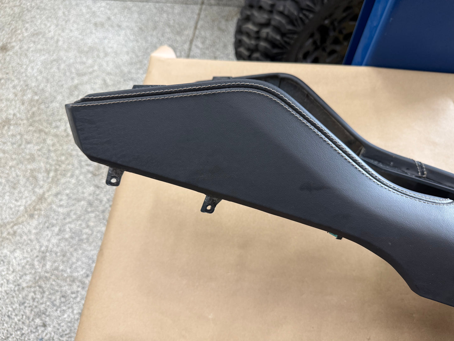 2024-2026 Ford Mustang Center Console Top Leather Wrapped Plastic Knee Pads