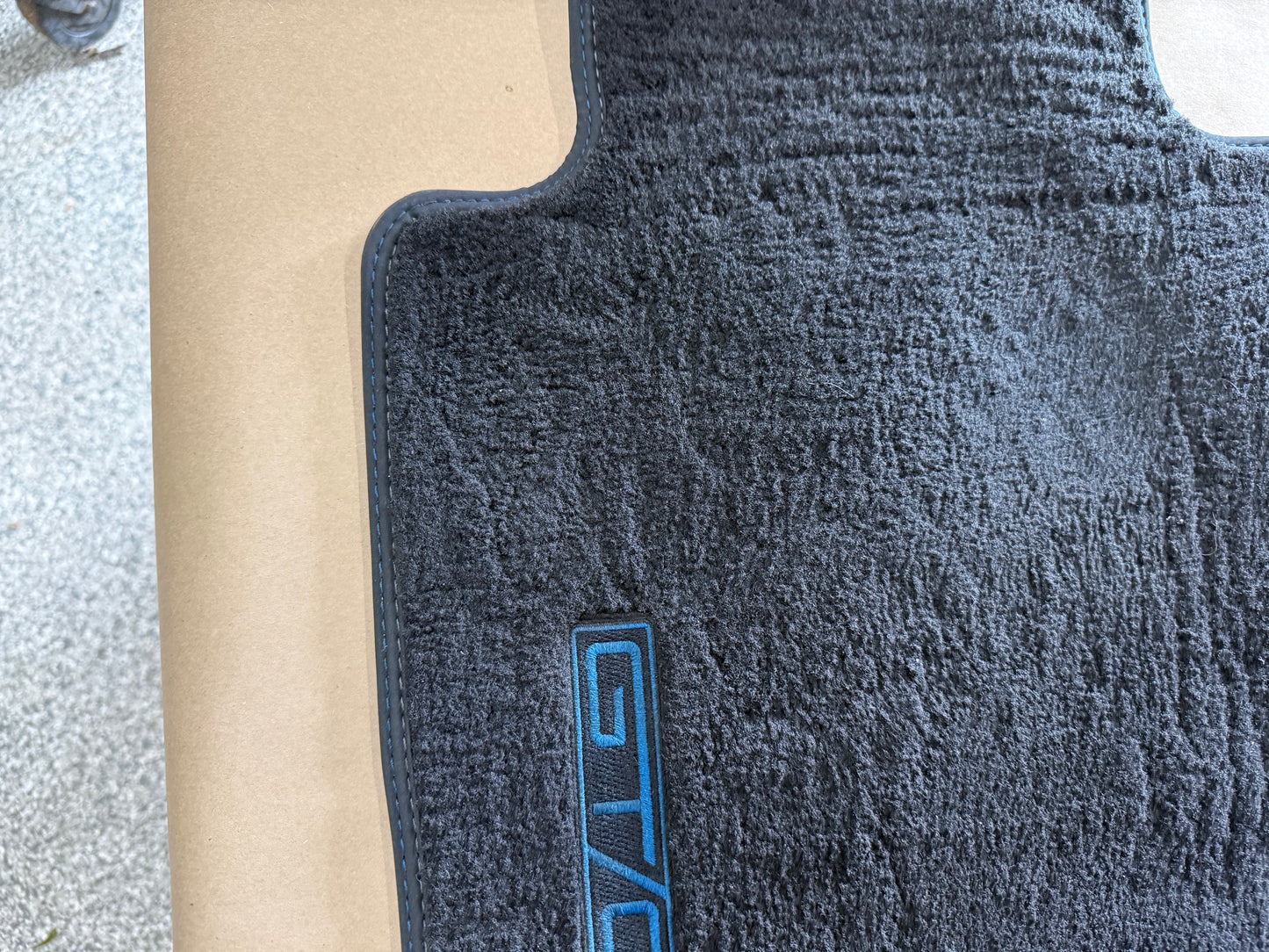 2024-2026 Ford Mustang GT/CS Front Floor Mats Carpet "Blue Stitch"