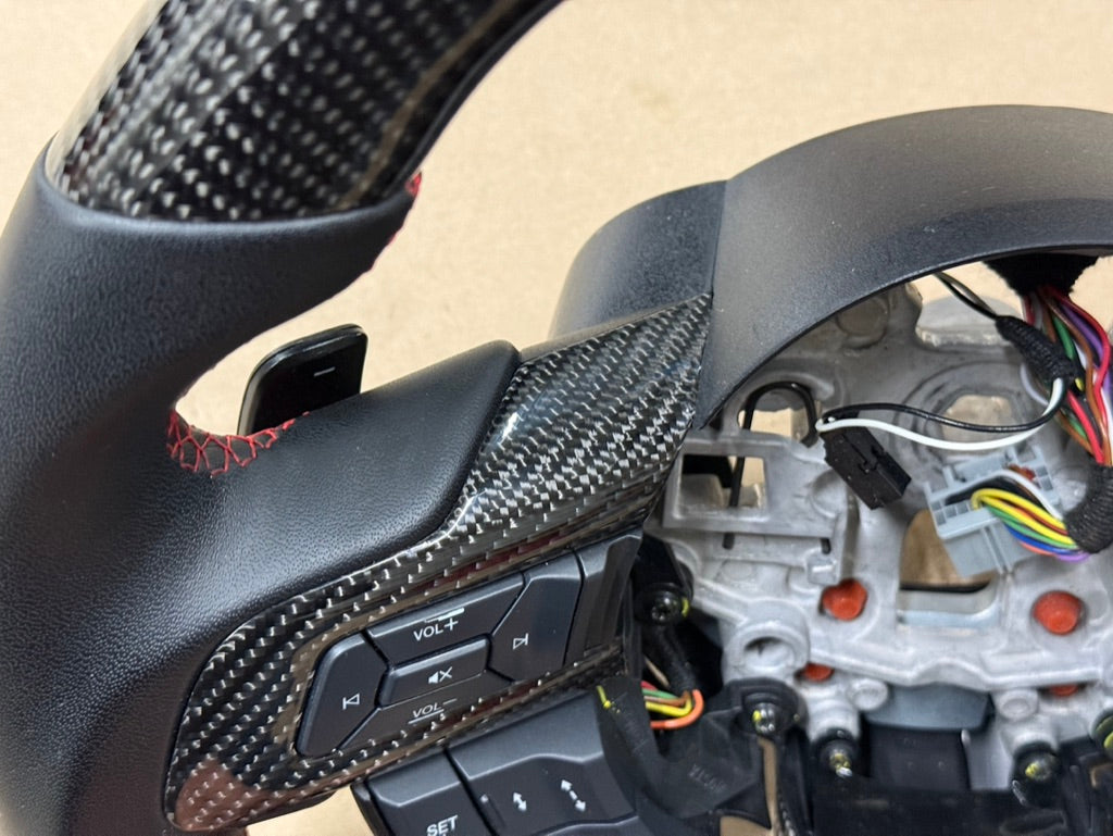 2018-2023 Ford Mustang GT Leather/Carbon Fiber Steering Wheel "Automatic"