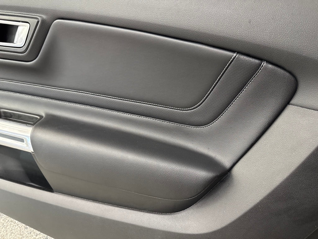 2018-2023 Mustang GT V6 EcoBoost LH RH Premium Leather Insert Door Panels Pair