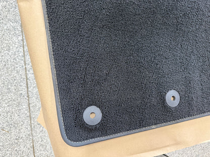 2015-2023 Ford Mustang Black Front Floor Mats Carpet "Creme Stitch"