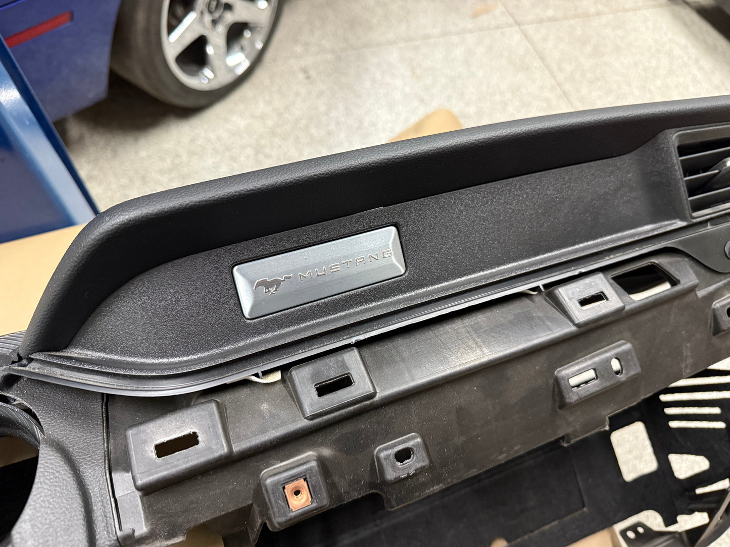 2018-2023 Ford Mustang GT 5.0 Leather Dash Pad Frame "Grey Stitching"